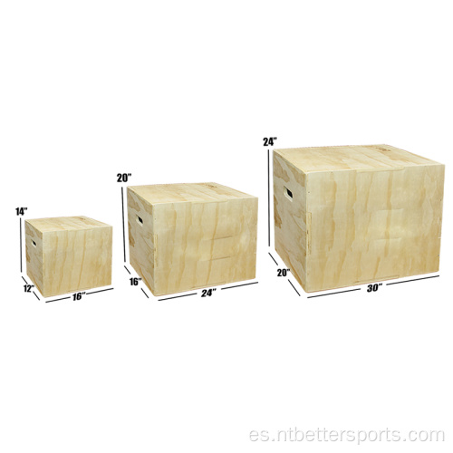 Caja de salto pliométrico de madera de ejercicio de fitness